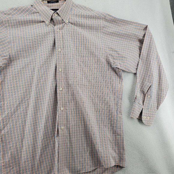 Chaps Shirt Men's Long Sleeve Classic Fit Plaid Casual Button Up White 16.5 - Picture 6 of 11